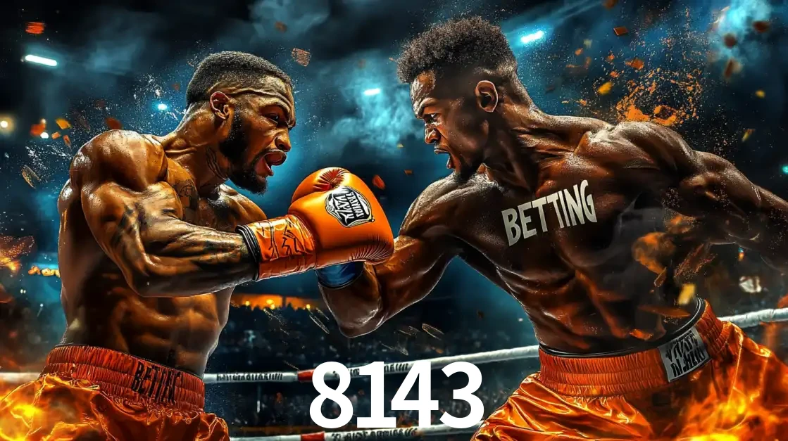 Dois boxeadores em uma luta intensa e explosiva, representando a adrenalina e as oportunidades de apostas em esportes de combate disponíveis na plataforma 8143.